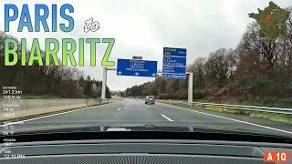 Paris to Biarritz Real-Time Road Trip in 4K