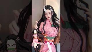 Nezuko in Real life | Ony Nezuko | Demon Slayer characters | #shorts #naruto #anime #demonslayer