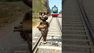 GTA V: MIAW MIAW CAT SAVING CAT FROM THOMAS THE TRAIN #shorts #cats