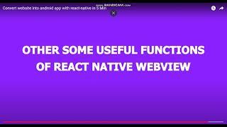 Convert website into android app with react-native in 5 Min