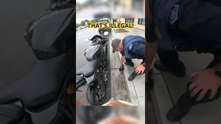 Biker accidentally turns on his illegal muffler in front of a cop  @Blackedoutbiker