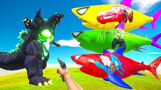 FPS AVATAR SAVE GODZILLA FROM 3X SUPER HERO MEGALADON MAZE - Animal Revolt Battle Simulator ARBS