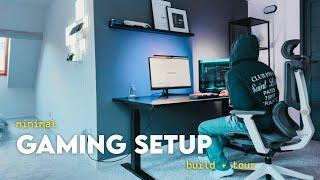 building a minimal gaming desk setup + tour | black aesthetic ️