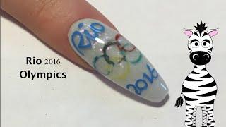 Rio 2016 Olympics Encapsulated Acrylic Nail Art Design Tutorial