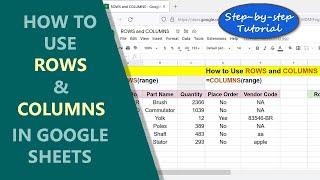 Google Sheets ROWS & COLUMNS Function | How to Count Rows, Columns in Range | Spreadsheet | Tutorial