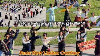 པེ་རི་སི་ལྷག་དཀར་སྒོར་གཞས། || 18/09/2024 Paris Lhakar Gorshey || Gorshey Tibetan Song!