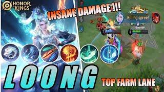 Loong INSANE DAMAGE !!! top hero farm lane Honor of Kings (HOK) full technique | Pro Player Gameplay