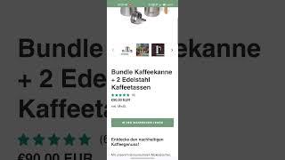 sale -50% Bundle Kaffeekanne + 2 Edelstahl Kaffeetassen Code VANTAVA70= 34.95 + Delivery