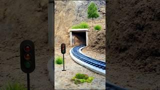 Dangerous Tunnel Ahead! Mini Train Faces a Risky Curve ️