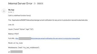 Get Email For Errors in Production - Laravel, PHP