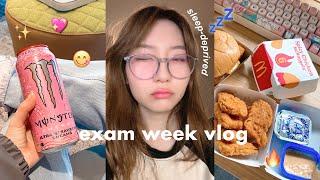 STUDY VLOG: exams before spring break, birthday freebies, pink monster drink