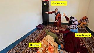 first wife's joy over her husband's illness and the second wife's sacrifice for his treatment
