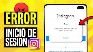 Espere unos minutos antes de volver a intentarlo Instagram | Error inicio de sesión