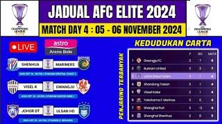 JADUAL AFC CHAMPIONS ELITE 2024 | MATCHDAY 4 | JOHOR DT vs ULSAN HD | LIVE JDT | JDT LIVE