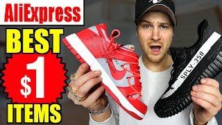 I Bought THE BEST $1 Items On AliExpress!! (YEEZYS, TECH, OFF WHITE NIKE SB DUNK review Etc.)