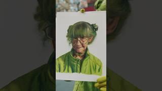 I painted and interviewed a lady wearing ALL GREEN! 