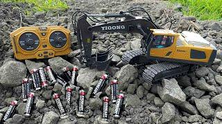 Unboxing RC Excavator 1:20 Alloy Rechargable Engineering Digger Truck Toys