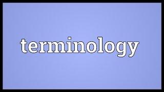 Terminology Meaning