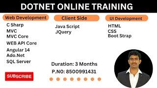 Dotnet online training for career gap students and freshers