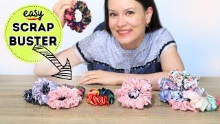 HOW TO sew a scrunchie with WIDE elastic? EASY scrap busting project STEP-BY-STEP