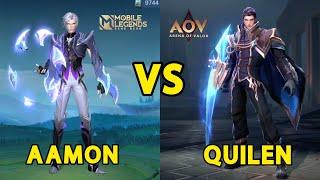 MLBB VS AOV - AAMON VS QUILEN HERO SKILL EFFECT COMPARISON BATTLE SHADOW HERO