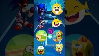 Sonic Exe vs Baby Shark vs Om Nom Exe vs Spongebob X Coffin Dance Tiles Hop 48