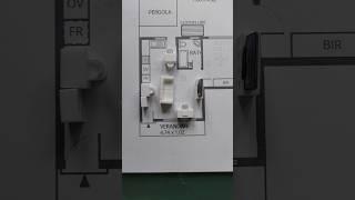 two desks, a couch, a TV, dining table into this small space floor plan, can you solve it?