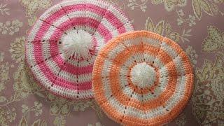 Детский берет на 2, 5 - 3 года крючком. Crochet girl's' cap.