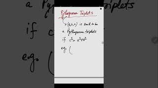 What are Pythagorean Triplets #maths