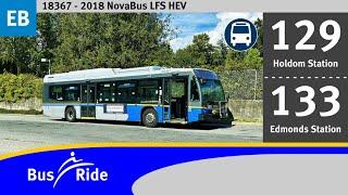 BusRide: TransLink (CMBC) - 129 Holdom Stn / 133 Edmonds Stn | NovaBus LFS HEV (18367)