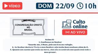 CULTO ONLINE - CCB- PALAVRA Salmos 16