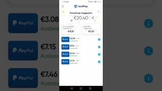 Geld verdienen mit Apps Justplay Auszahlung alle 3 Stunden Spiele spielen