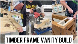 Timber frame bathroom vanity build