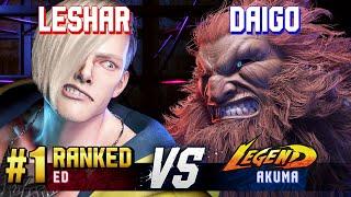 SF6 ▰ LESHAR (#1 Ranked Ed) vs DAIGO (Akuma) ▰ High Level Gameplay