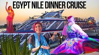 Nile Dinner Cruise in Cairo | Belly Dancing and Tanoura | Egypt Vlog #163 | عشاء في مركب ع النيل