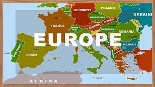 European Map: Countries, Capitals and National Flags (with Photos). Learn Geography #01