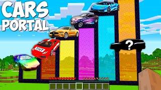 I can BUILD SECRET CARs PORTAL OF ALL SIZES in Minecraft ! GREEN vs RED vs YELLOW vs PURPLE vs BLUE
