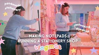 Making DIY Notepads & Notebooks while running a stationery shop!   Small Business Vlogmas day 18