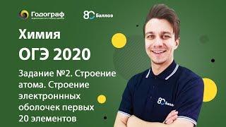 ОГЭ по Химии 2020. Задание №2. Строение атома. Строение электроннных оболочек первых 20 элементов