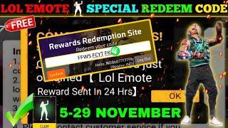 FREE FIRE REDEEM CODE TODAY 6 NOVEMBER REDEEM CODE FREE FIRE | FF REDEEM CODE TODAY 6 NOVEMBER