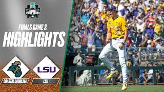 LSU vs. Coastal Carolina: 2025 Men's College World Series Finals Game 2 | Extended highlights