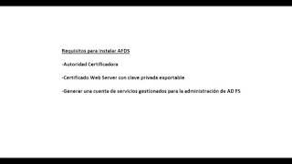 Instalación Active Directory Federation Services