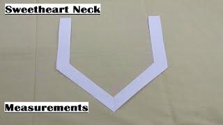 Sweetheart Neck Cutting on Bukram/Canvas || Measurements for Perfect Sweetheart Neck Design