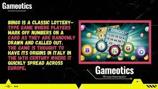 What is Bingo and why to play online Bingo?eat information visit: www.gameotics.com...