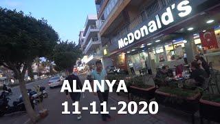 ALANYA Турция Алания 11 ноября 2020 прогулка в центре