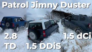 Suzuki Jimny VS Nissan Patrol Vs Dacia Duster Snow Offroad