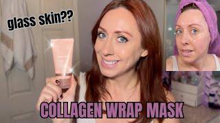 How to get Glass Skin in your 40's!  Collagen Wrap Mask Review & Demo