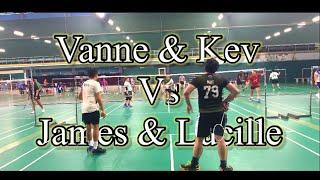 Miss Lucille and James vs Kevin and Vanne | Happy Hitters Badminton | Game 36