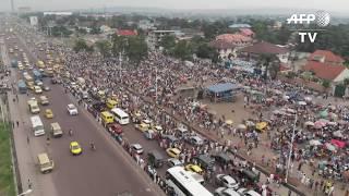 RDC : vue aérienne de Kinshasa, où la foule attend le corps de Tshisekedi | AFP Images