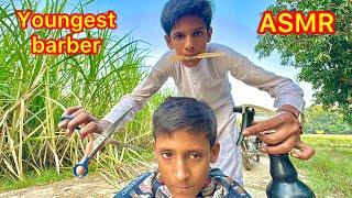 ASMR youngest barber in the world fast haircut 